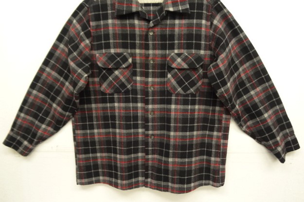 画像: 60'S PENDLETON "BOARD SHIRT" ウール オープンカラーシャツ チェック柄 USA製 (VINTAGE)