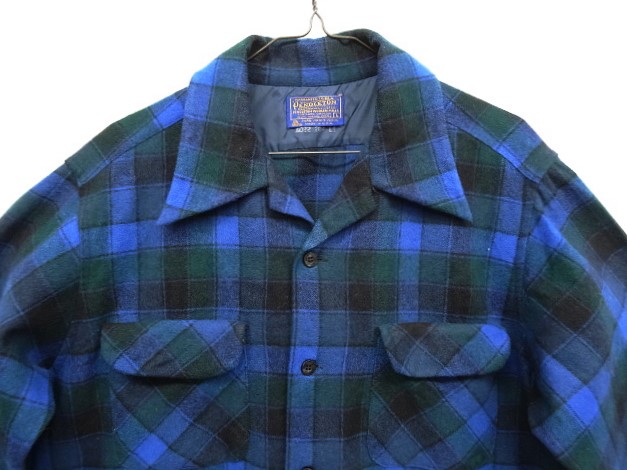 画像: 60'S PENDLETON "BOARD SHIRT" ウール オープンカラーシャツ チェック柄 USA製 (VINTAGE)