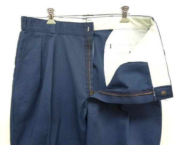 画像: 80'S DICKIES チビタグ ツープリーツ ワークパンツ ネイビー W36L32 USA製 (VINTAGE)