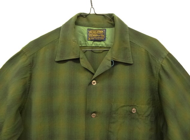 画像: 60'S PENDLETON "SIR PENDLETON" ウール 長袖 オープンカラーシャツ オンブレチェック USA製 (VINTAGE)