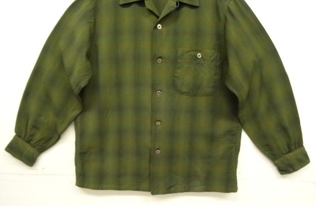 画像: 60'S PENDLETON "SIR PENDLETON" ウール 長袖 オープンカラーシャツ オンブレチェック USA製 (VINTAGE)