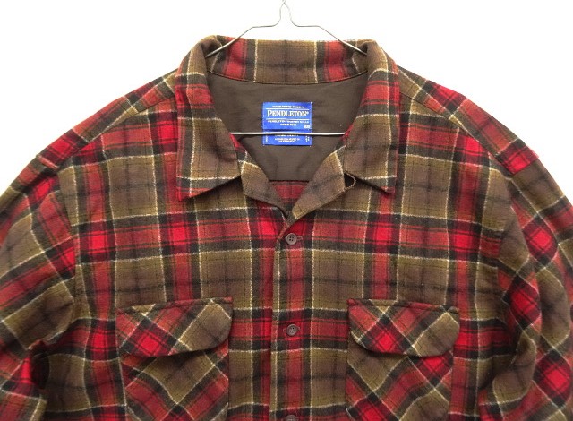 画像: 90'S PENDLETON "BOARD SHIRT" ウール オープンカラーシャツ チェック柄 メキシコ製 (VINTAGE)