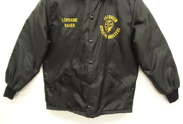 画像: 80'S LEADER SPORTSWEAR フード付き 裏ボア付き コーチジャケット ブラック USA製 (VINTAGE)