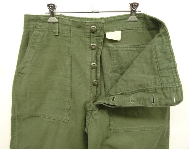 画像: 70'S アメリカ軍 US ARMY "OG107" コットンサテン ベイカーパンツ W34L29 (VINTAGE)