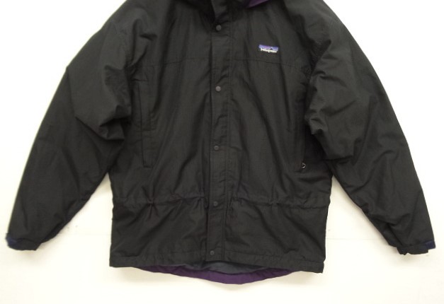 画像: 90'S PATAGONIA フード付き リップストップナイロン ジャケット ブラック/パープル (VINTAGE)