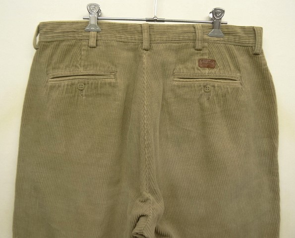 画像: 90'S RALPH LAUREN "ANDREW PANT" ツープリーツ 太畝 コーデュロイパンツ ベージュ W35L30 (VINTAGE)