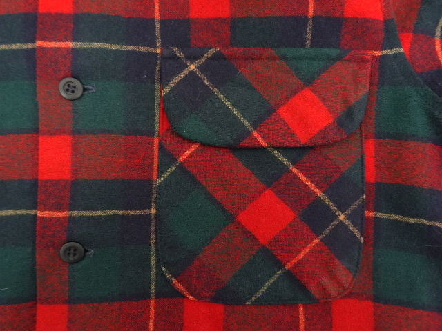 画像: 70'S PENDLETON "BOARD SHIRT" ウール オープンカラーシャツ チェック柄 USA製 (DEADSTOCK)