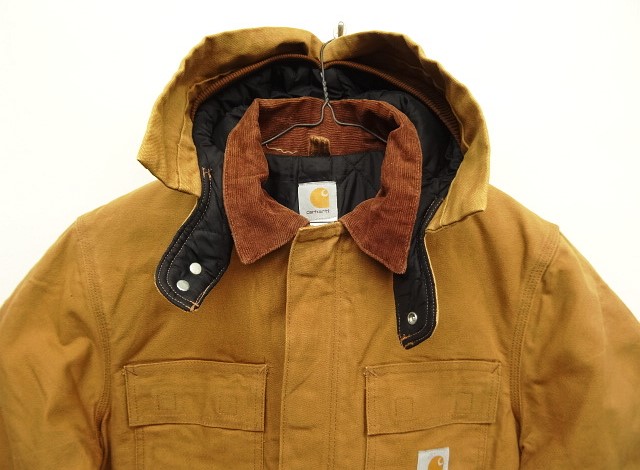 画像: CARHARTT "TRADITIONAL COAT" フード付き 裏地キルティング ダックジャケット ブラウン USA製 (VINTAGE)