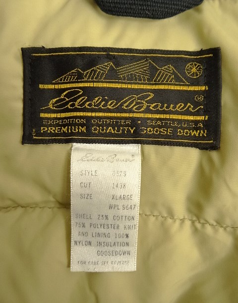 画像2: 80'S EDDIE BAUER "ALL PURPOSE" 黒タグ グースダウン ダウンジャケット ネイビー (VINTAGE)