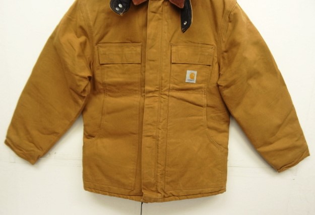 画像: CARHARTT "TRADITIONAL COAT" フード付き 裏地キルティング ダックジャケット ブラウン USA製 (VINTAGE)