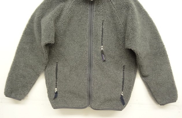 画像: 90'S PATAGONIA レトロカーディガン グレー/オリーブ USA製 (VINTAGE)