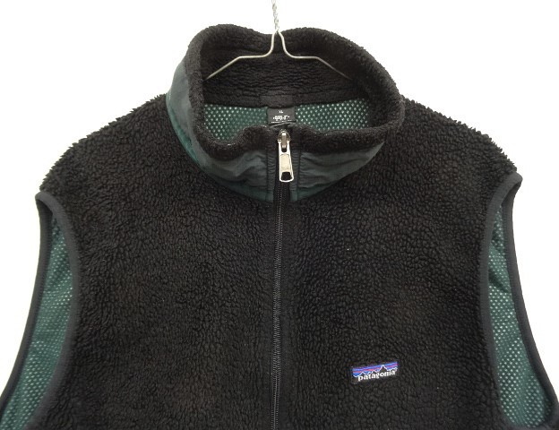 画像: 90'S PATAGONIA "初期型" 裏地P.E.F レトロX ベスト ブラック USA製 (VINTAGE)