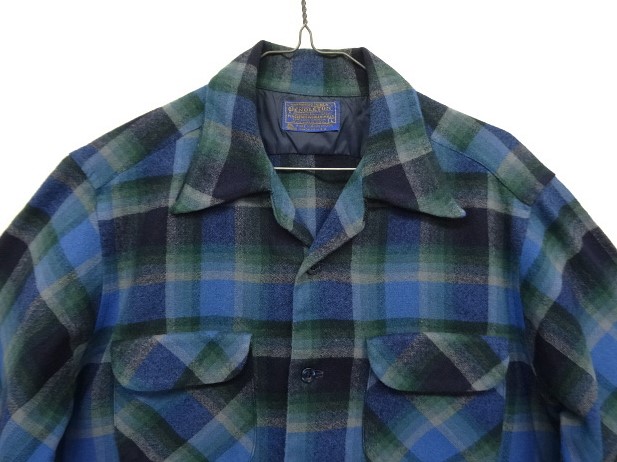 画像: 70'S PENDLETON "BOARD SHIRT" ウール オープンカラーシャツ チェック柄 USA製 (VINTAGE)