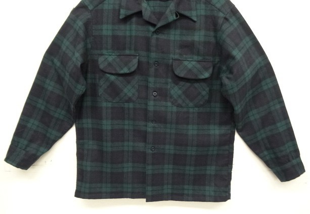 画像: 70'S PENDLETON "BOARD SHIRT" ウール オープンカラーシャツ ブラックウォッチ USA製 (VINTAGE)