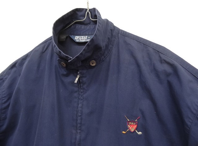 画像: 90'S RALPH LAUREN チンスト付き ポプリン ドリズラージャケット ネイビー (VINTAGE)