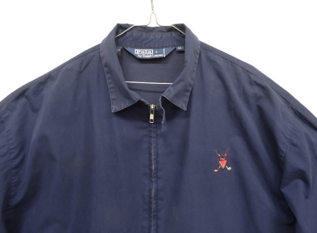 画像: 90'S RALPH LAUREN チンスト付き ポプリン ドリズラージャケット ネイビー (VINTAGE)