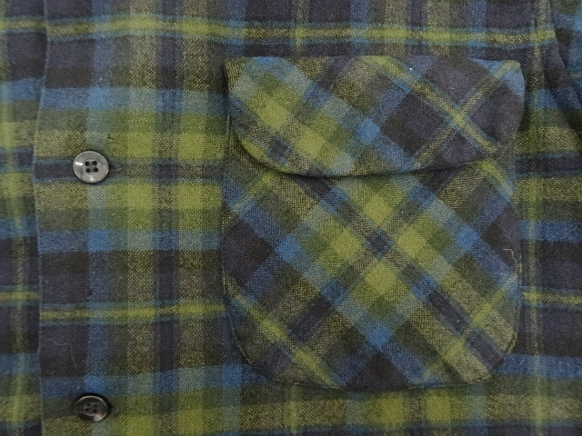 画像: 60'S PENDLETON "BOARD SHIRT" ウール オープンカラーシャツ チェック柄 USA製 (VINTAGE)