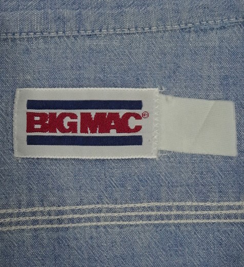 画像2: 80'S BIG MAC コットン100% シャンブレーシャツ ブルー USA製 (VINTAGE)