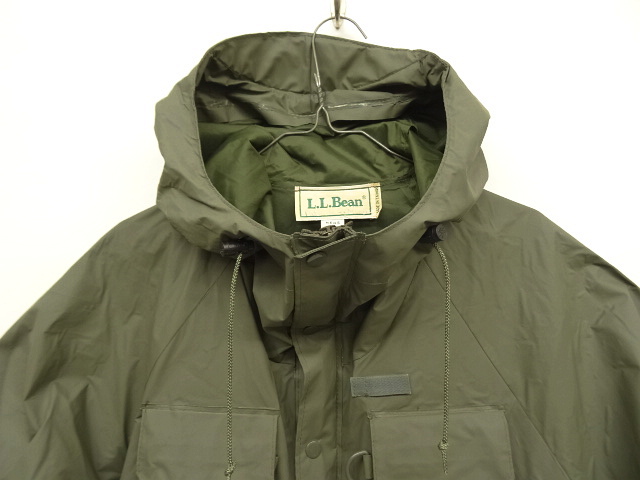 画像: 80'S LL Bean 裏地付き PVC ショート丈 ウェーディングジャケット オリーブ (VINTAGE)