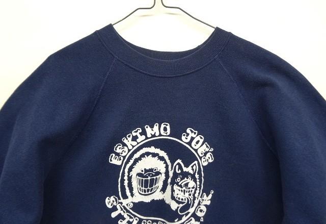 画像: 80'S ESKIMO JOE'S "HANES製" ラグランスリーブ クルーネック スウェットシャツ ネイビー ジャマイカ製 (VINTAGE)