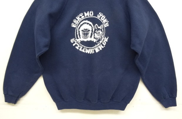 画像: 80'S ESKIMO JOE'S "HANES製" ラグランスリーブ クルーネック スウェットシャツ ネイビー ジャマイカ製 (VINTAGE)