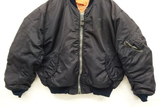 画像: 90'S ALPHA INDUSTRIES "MA-1" フライトジャケット フェードブラック (VINTAGE)