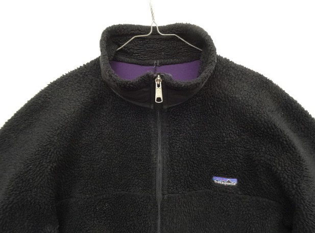 画像: 90'S PATAGONIA 初期レトロX 裏地P.E.F フリースジャケット ブラック/パープル USA製 (VINTAGE)