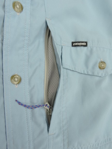 画像4: PATAGONIA ナイロン 2WAY フィッシングシャツ サックスブルー (USED)