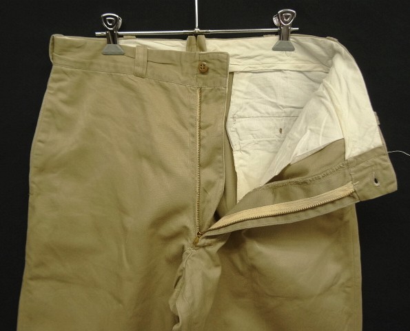 画像: 60'S アメリカ軍 US ARMY コットン100% チノパンツ SERVAL製ブラスジップ (VINTAGE)